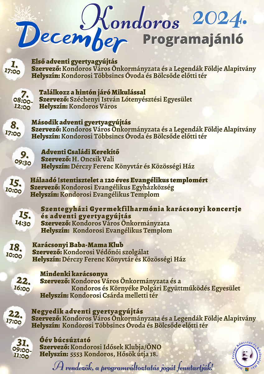 Decemberi programajánló - 2024