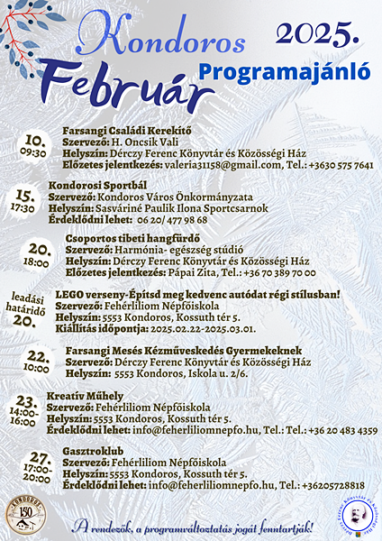 Februári programajánló